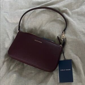 Cole Haan Burgundy Leather Shoulder Bag